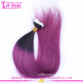 Fashion silky straight hair weave 100% virgin indian human hair ombre remy tape hair extension